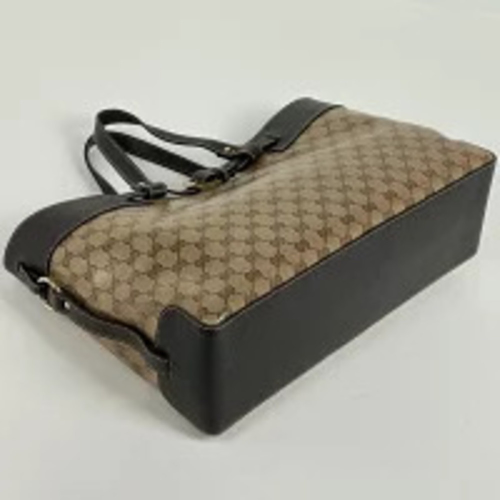 Gucci Crystal Bag Canvas Brown Tote Shoulder GG